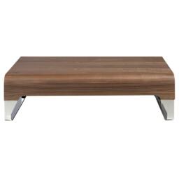 Rackhams Rectangular Coffee Table Walnut and Chrome-plated Steel 2001 - thumbnail 2