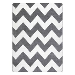 Rackhams Sketch Rug - Grey & White Zig Zags - 240cm x 330cm - thumbnail 4