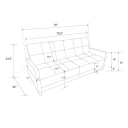 Rackhams Andora sprung sofa bed in fabric grey - Grey - thumbnail 4