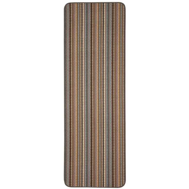 Rackhams Washable Beige Stripe Mats - 67X200 cm - image 1
