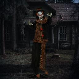 "Rackhams 67"" Animated Prop Circus Clown, Indoor Outdoor Halloween Decorations"