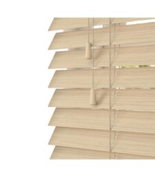 Rackhams Natural Oak Faux Wood Venetian Blinds with String (130cm Drop) - 250cm - thumbnail 2