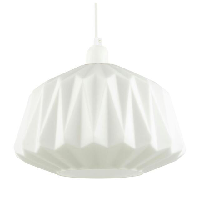 Rackhams Designer Opal White Glass Pendant Shade with Triangular Shaped Grooves - image 1