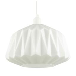 Rackhams Designer Opal White Glass Pendant Shade with Triangular Shaped Grooves