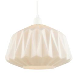 Rackhams Designer Opal White Glass Pendant Shade with Triangular Shaped Grooves - thumbnail 2