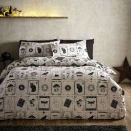 Rackhams Enchanted Witchcraft Reversible Duvet Cover Set Black / Natural - Double - thumbnail 2