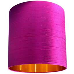 "Rackhams Hot Pink Silk Lampshade With Copper Foil Lining - 60cm Diameter x 20cm Height / (24"" x 8"")" - thumbnail 2