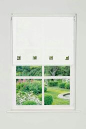 Rackhams White Square Eyelet Edge Roller Blind - 95cm - thumbnail 3