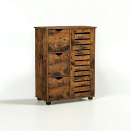 Rackhams Rustic Bathroom Floor Cabinet with 3 Drawers & Adjustable Shelves – Wooden Storage Unit for Bathroom - thumbnail 3
