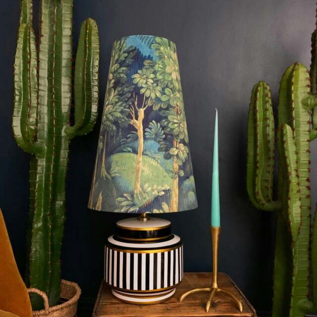 Rackhams Emerald Enchanted Wood Velvet Oversized Cone Lampshades - King - image 1