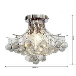 Rackhams Crystal Chandeliers, K9 Droplets Ceiling Light with 3 E14 Bulb Base, Pendant Lights for Living Room, Bedroom, Dining Room, Hallway, Kitchen - thumbnail 3