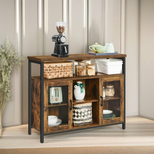 Rackhams Kitchen Sideboard Buffet Cabinet Industrial Rustic Furniture Brown - image 1