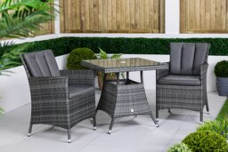 Rackhams Savannah Rattan Garden Bistro Set, Patio Table and Chairs - Brown - thumbnail 5