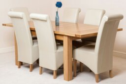 Rackhams Seattle Oak Extending Dining Table with Montana Leather Chairs - 4 chairs - Brown - thumbnail 2