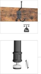 Rackhams Large Hall Tree Coat Rack with Bench and Shoe Rack - thumbnail 5