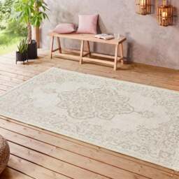 Rackhams Indoor - Outdoor Tilos Vintage Cream Rug - 80X150 cm - thumbnail 5