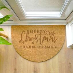 Rackhams Personalised Christmas Half Moon Doormat - 60cm x 40cm x 1.5cm - thumbnail 3