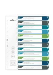Rackhams 12 Part Numbered Tab Punched Index Dividers + Cover - A4+ - Colour Coded - thumbnail 3