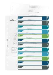 Rackhams 12 Part Numbered Tab Punched Index Dividers + Cover - A4+ - Colour Coded - thumbnail 2