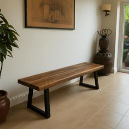 Rackhams Luxury Walnut Bench - 240cm - thumbnail 1