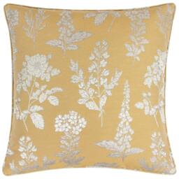 Rackhams Sophia New Floral Jacquard Cushion Cover - Gold - 50cm x 50cm - Gold - 100% Polyester