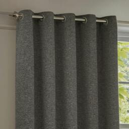 Rackhams New Galaxy Chenille Eyelet Curtains - Charcoal - 117cm x 137cm - Charcoal - 100% Polyester - thumbnail 3
