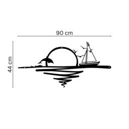 Rackhams Sunrise Modern Metal Line Art Wall Decor 90x44 - thumbnail 3