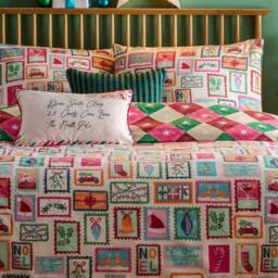Rackhams Dear Santa Printed Christmas Duvet Cover Set - Multicoloured - King - Multicoloured - 52% Polyester/48% Cotton - thumbnail 3