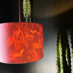 Rackhams Wild Wood Deadly Night Shade Silhouette Lampshade in Candy Floss - Ceiling Pendant / Arc Lamp - 45cm diameter x 25cm Height (18″ x 10″) - thumbnail 2