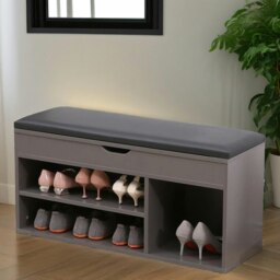 Rackhams Shoe Storage Bench 90CM Grey - thumbnail 4