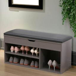 Rackhams Shoe Storage Bench 90CM Grey - thumbnail 3