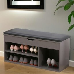 Rackhams Shoe Storage Bench 90CM Grey - thumbnail 5
