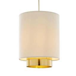 Rackhams Zelina Grey and Gold Easy-Fit Pendant - thumbnail 1