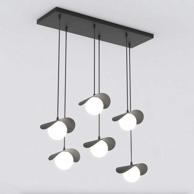 Rackhams RITUAL Pendant lamp 6 x G9 Black with White Shade - image 1