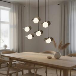 Rackhams RITUAL Pendant lamp 6 x G9 Black with White Shade - thumbnail 4