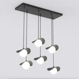 Rackhams RITUAL Pendant lamp 6 x G9 Black with White Shade - thumbnail 1