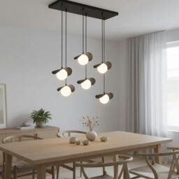 Rackhams RITUAL Pendant lamp 6 x G9 Black with White Shade - thumbnail 5