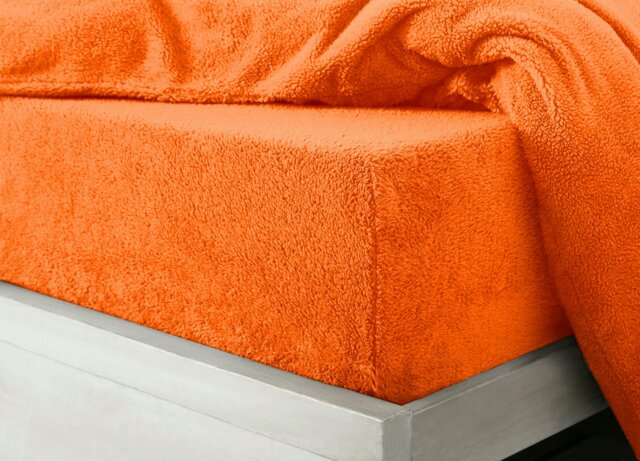 Rackhams Teddy Fleece Warm and Cosy Fitted Sheet - Orange - King - image 1
