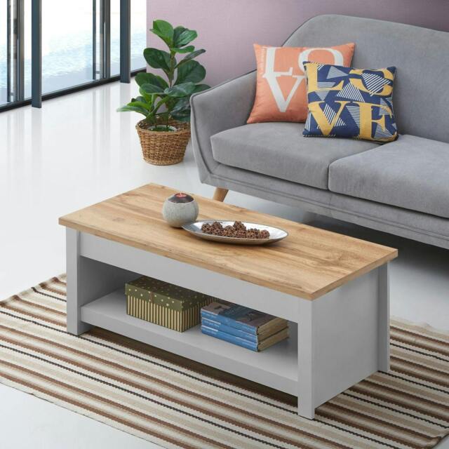 Rackhams Lisbon Lift Up Coffee Table - Light Grey - image 1