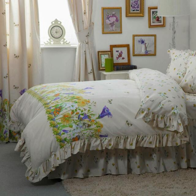 Rackhams Bluebell Meadow Duvet Cover - Ivory - Single - Ivory - 50% Combed Cotton/50% Polyester - image 1