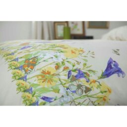 Rackhams Bluebell Meadow Duvet Cover - Ivory - Single - Ivory - 50% Combed Cotton/50% Polyester - thumbnail 3