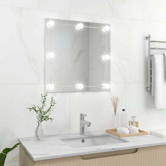 Rackhams Wall Mirror with LED Lights Square Glass