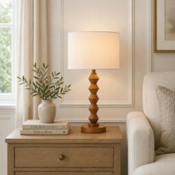 Rackhams Trezza Walnut Table Lamp - thumbnail 2