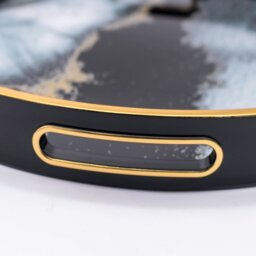 Rackhams Round Black Abstract Drinks & Candle Tray - thumbnail 4