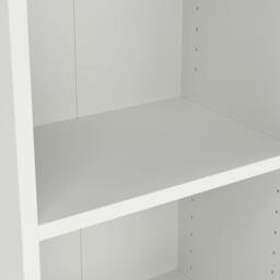 "Rackhams Basic Tall Narrow Combination Storage Bookcase in White (4 Shelves) with Glass White Door - Manufactured Wood - 1 - White " - thumbnail 5