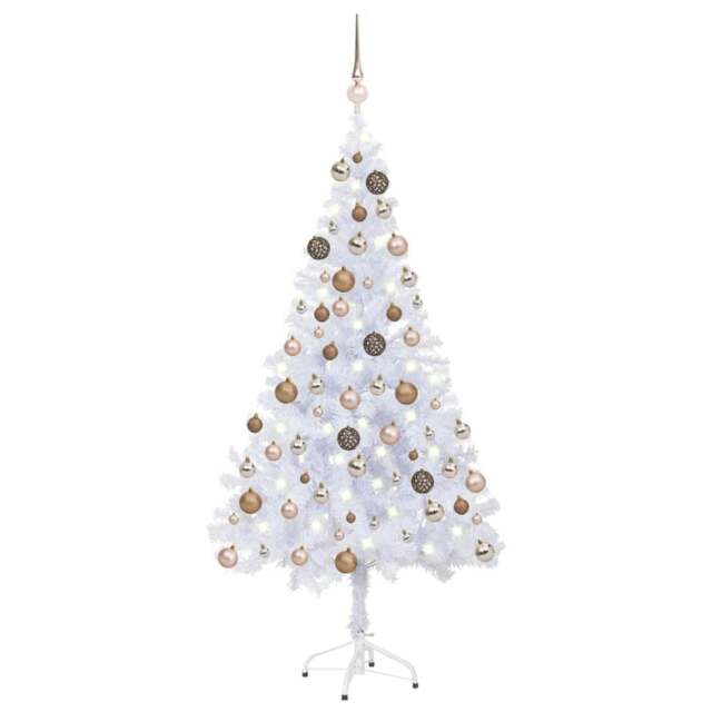 Rackhams Artificial Christmas Tree with LEDs&Ball Set 120cm 230 Branches