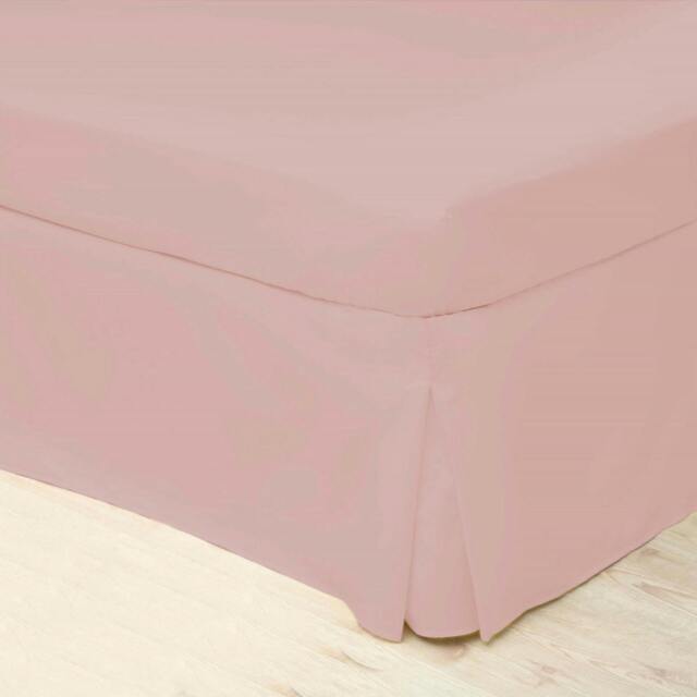 Rackhams Easycare Percale Platform Valance - Powder Pink - Superking - Powder Pink - 50% Cotton/50% Polyester - image 1