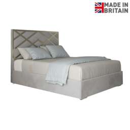 Rackhams Mayfair Upholstered Soft Velvet Metal Bed Frame - Grey - Grey - Super king - thumbnail 6