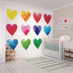 Rackhams Colour My Heart Wall Mural - Medium - W300cm x H240cm - thumbnail 1