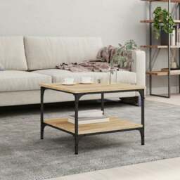 Rackhams Coffee Table Sonoma Oak 55x55x40 cm Engineered Wood - Brown - Engineered wood, iron